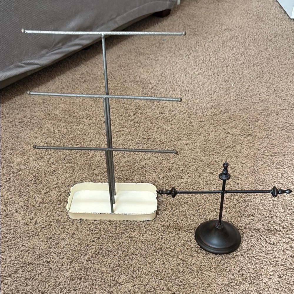 Silver and Black Jewelry Stands
